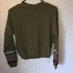 Army green cropped sweater